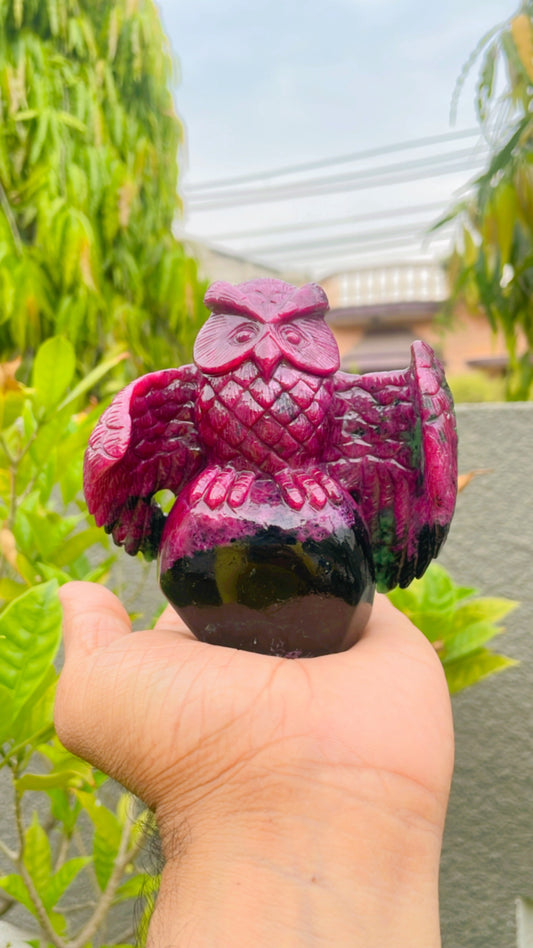 Ruby zoisite owl