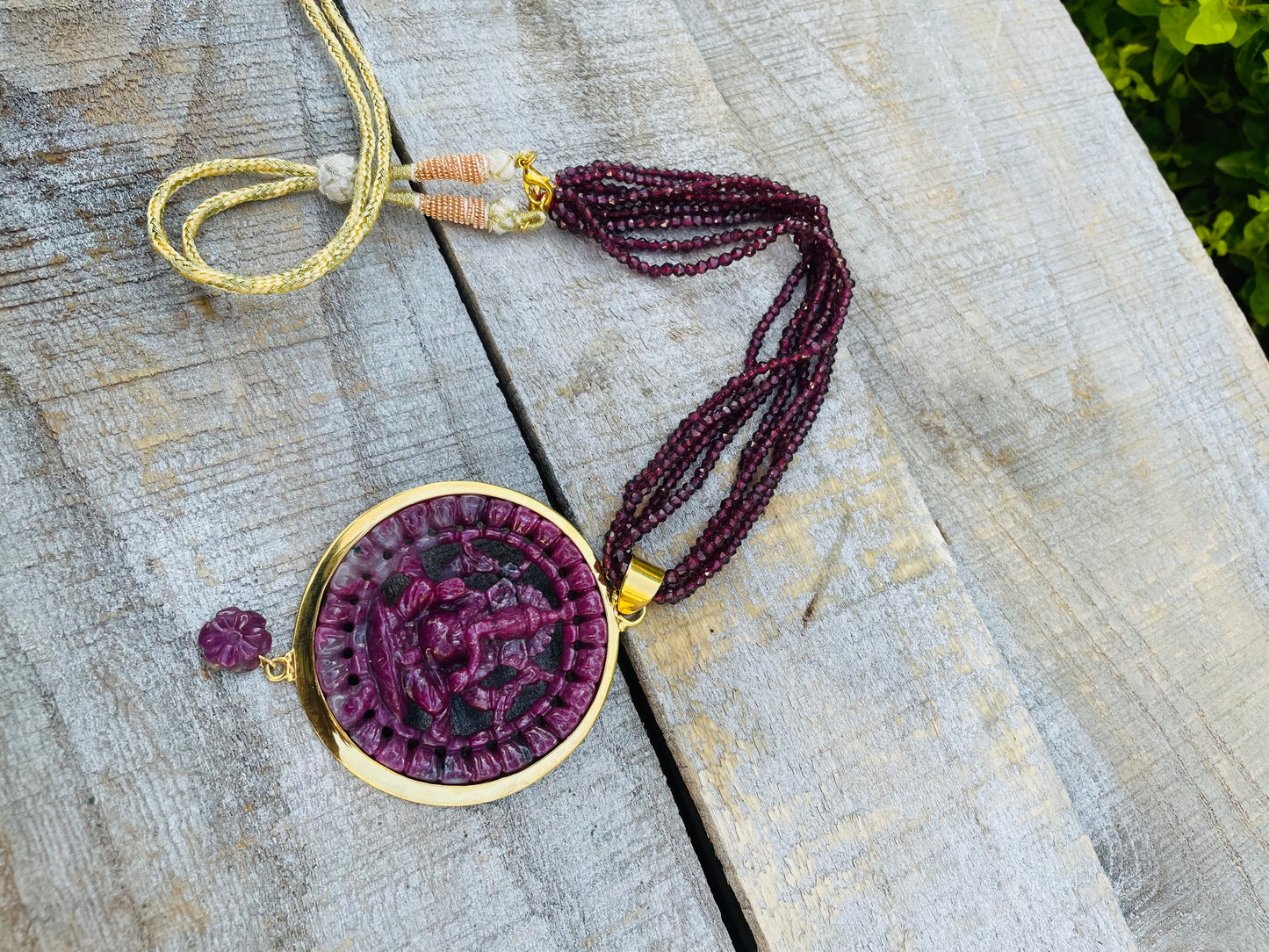 Ganesha pendant in Ruby