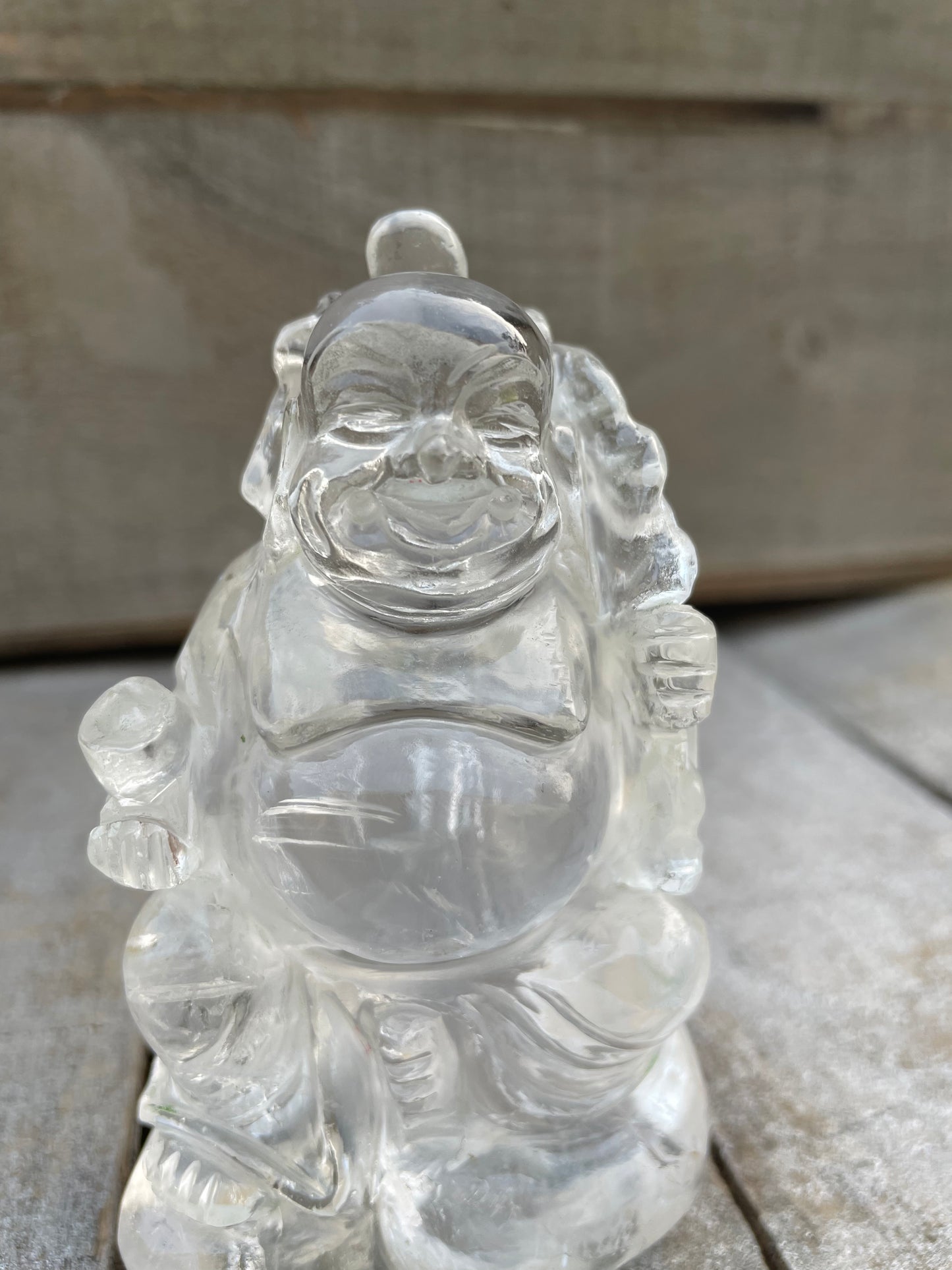 Clear quartz Laughing buddha