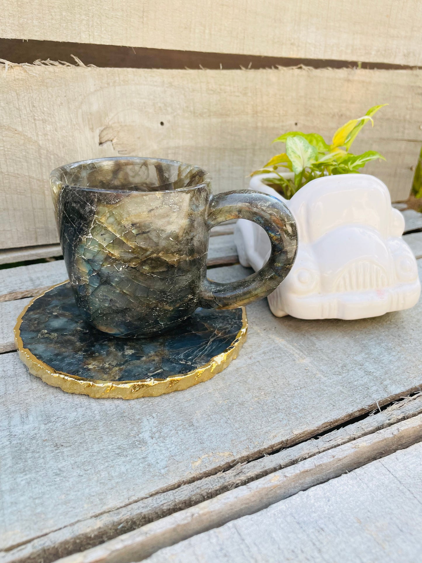 Labradorite mug and Coaster