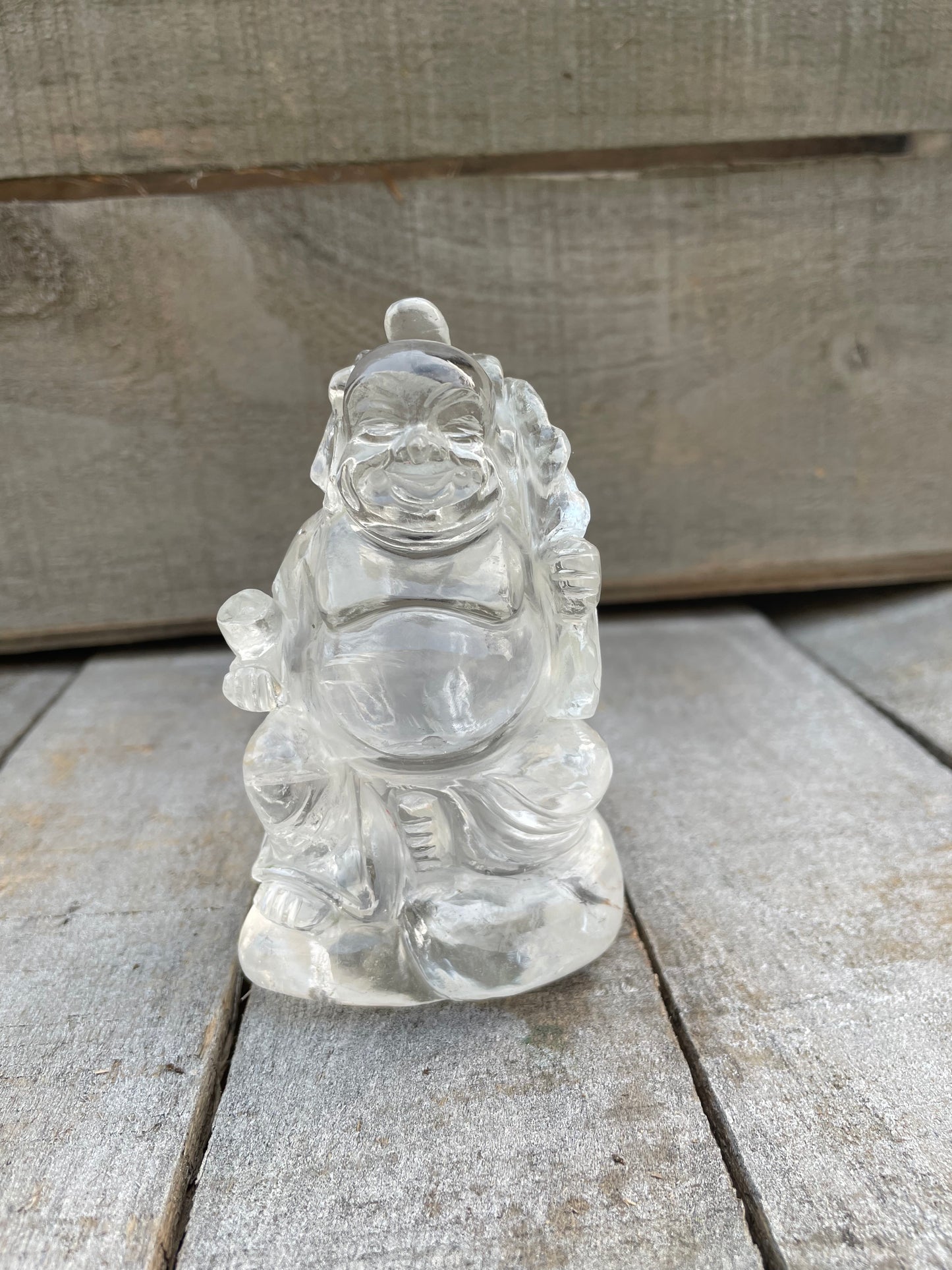 Clear quartz Laughing buddha