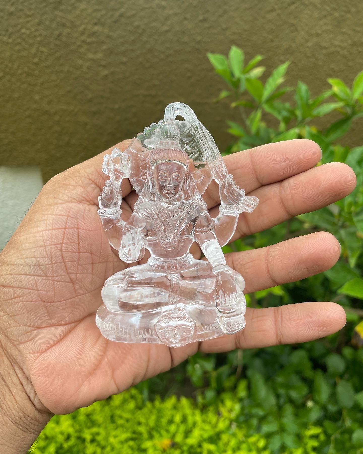 Shiva in clear quartz