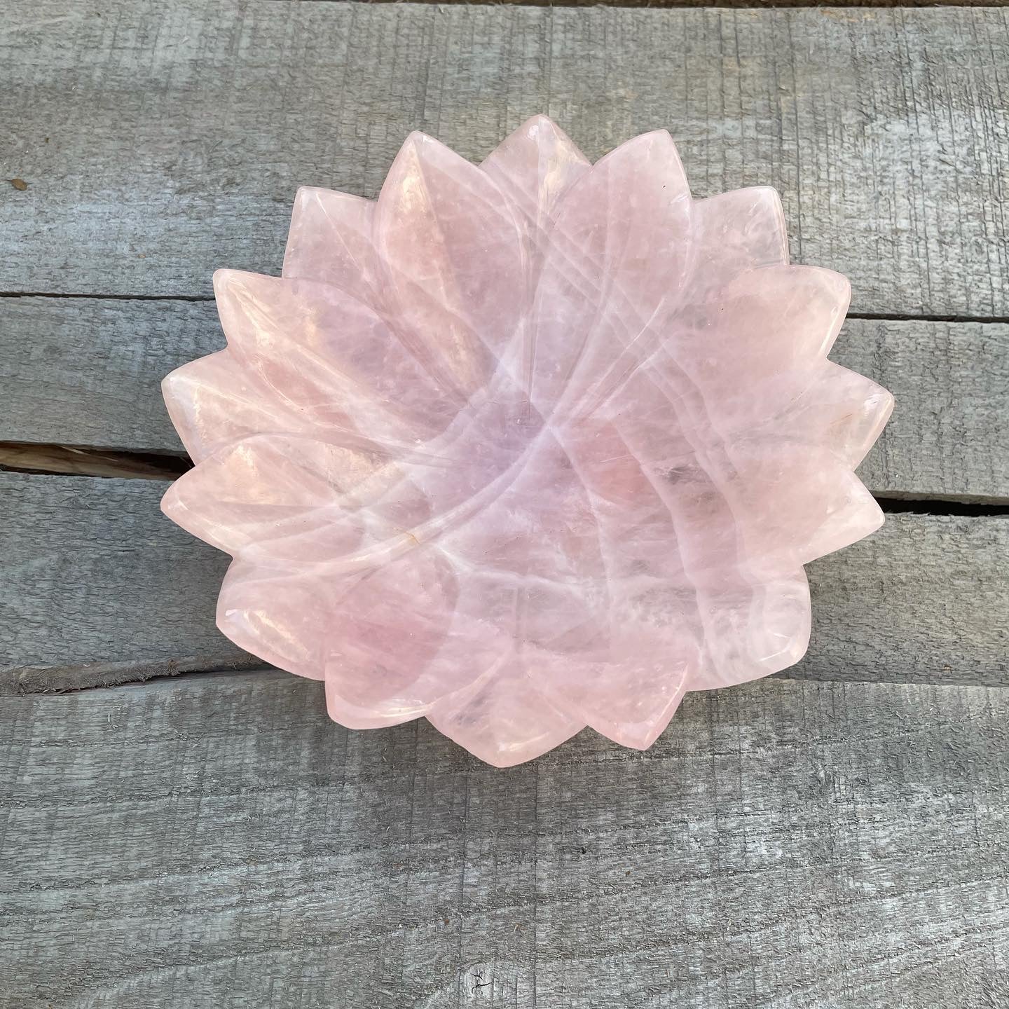 Rose quartz bowl