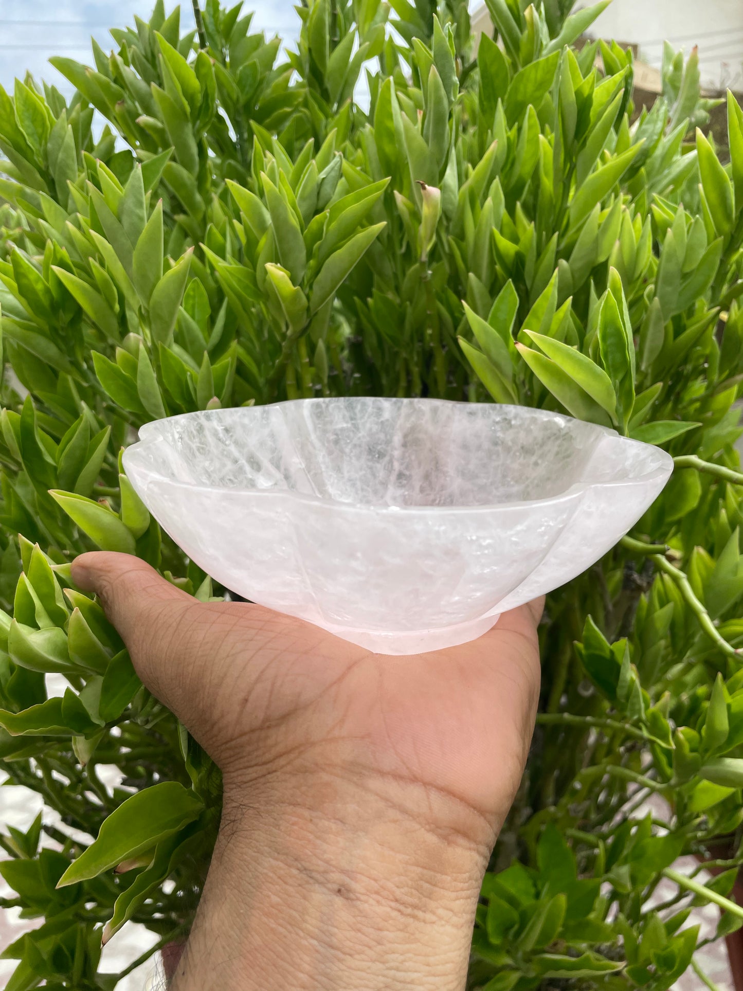 Rose quartz bowl