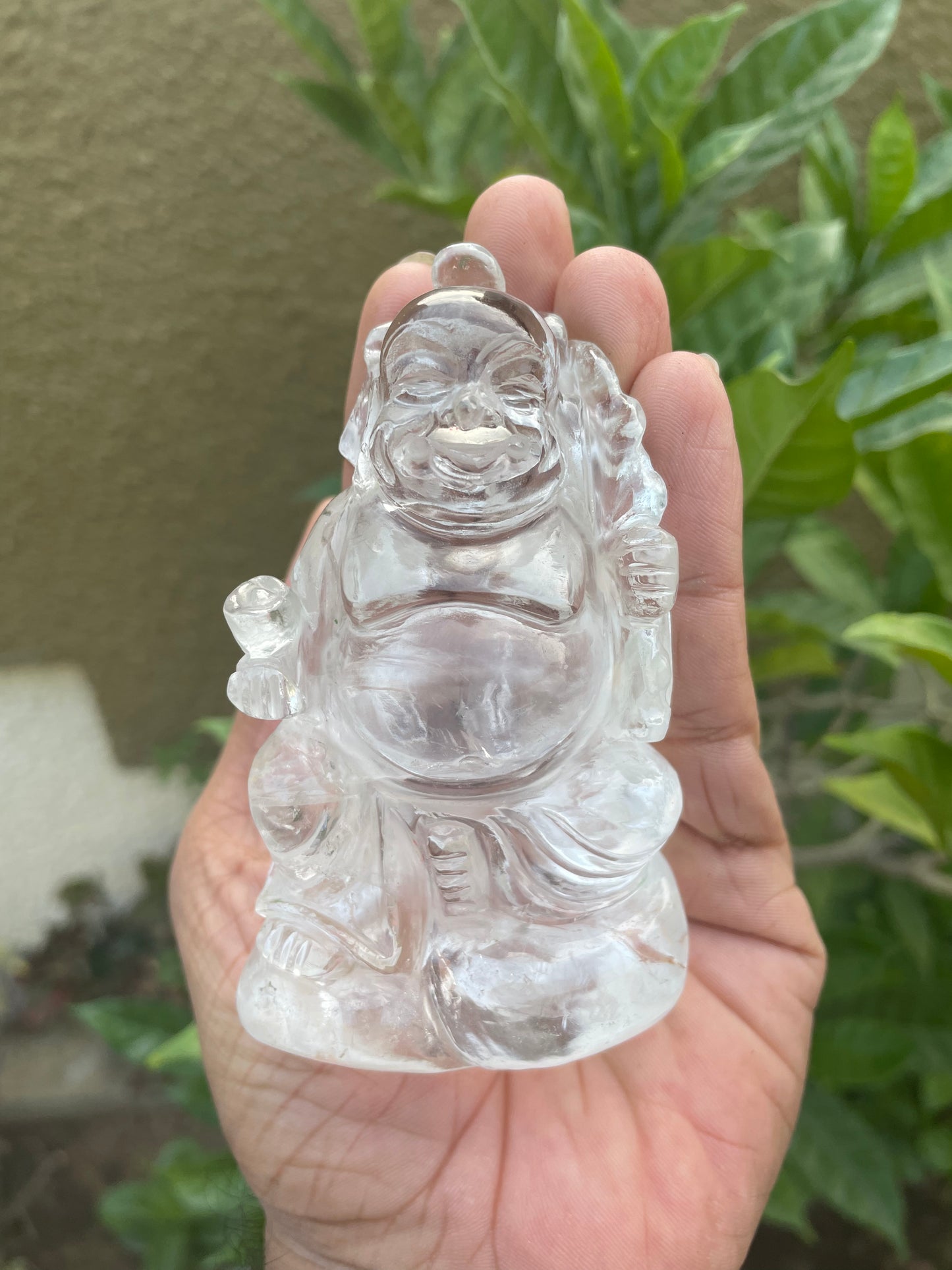 Clear quartz Laughing buddha