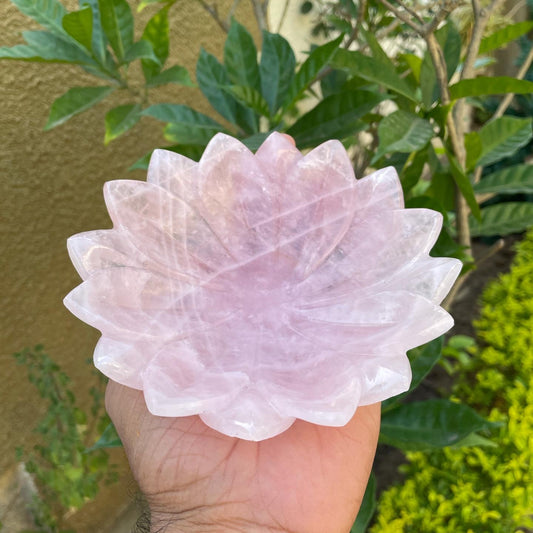Rose quartz bowl