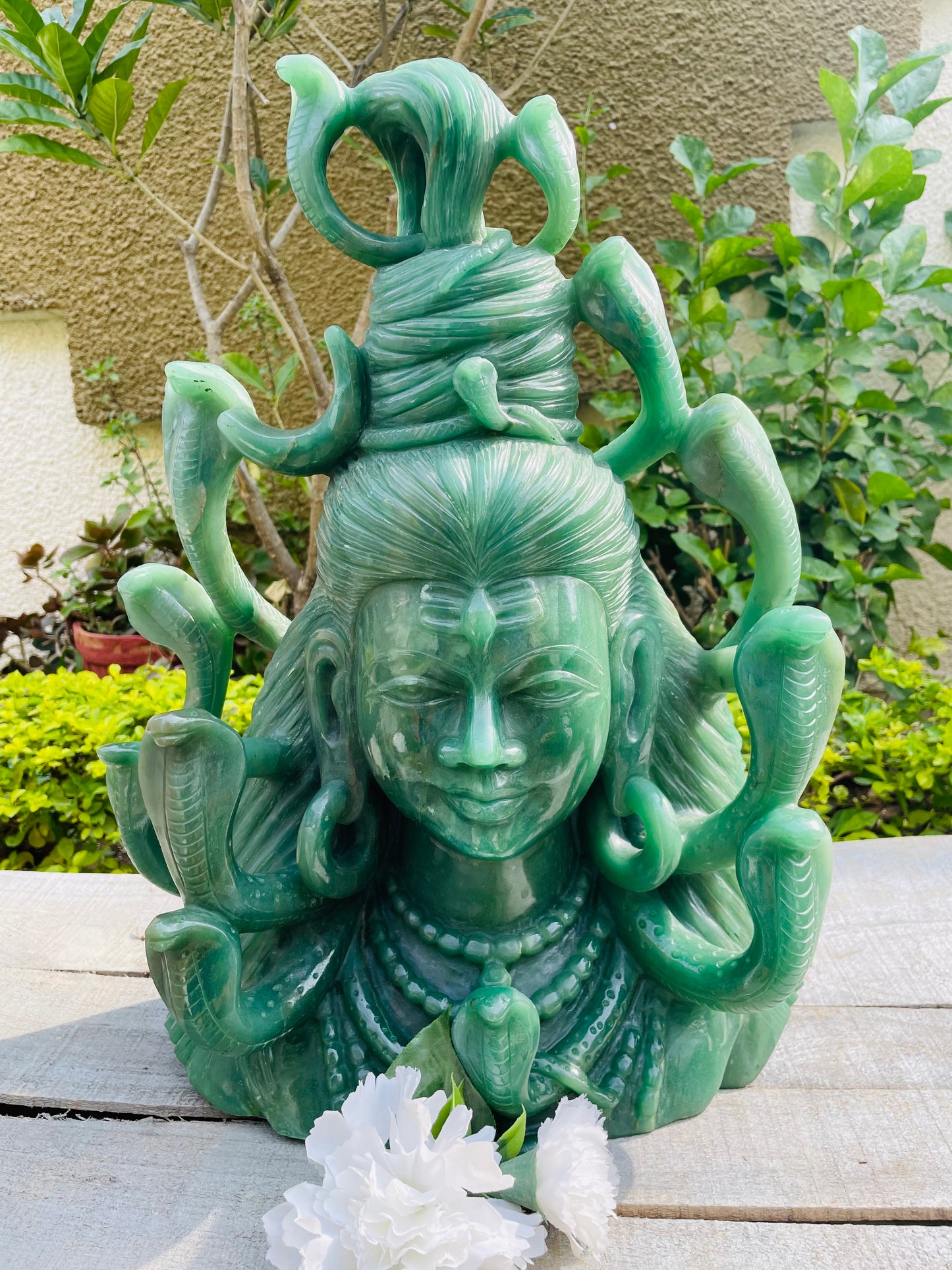 Shiva (Adiyogi) in Green Aventurine