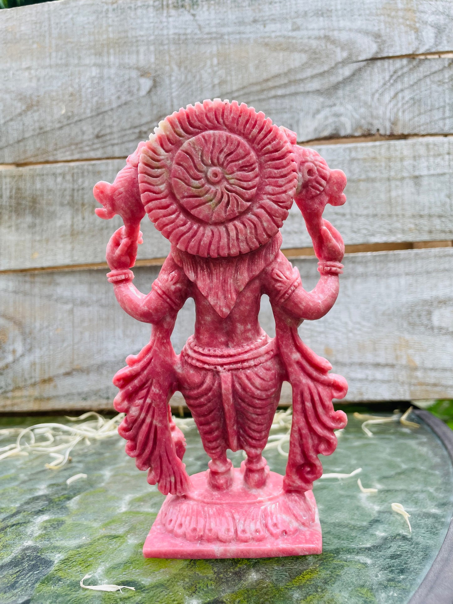 Lord Vishnu in Thulite Gemstone