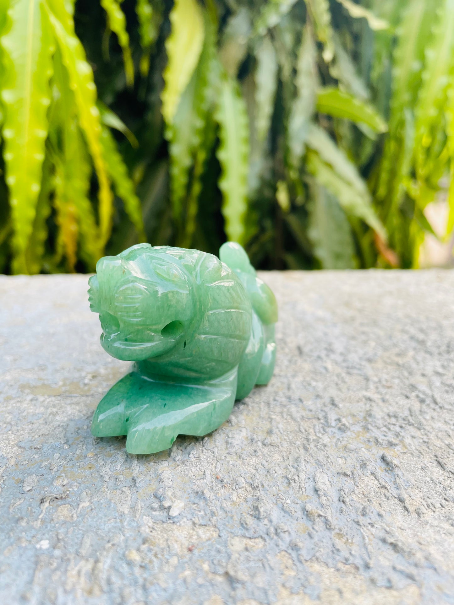 Green aventurine Lion