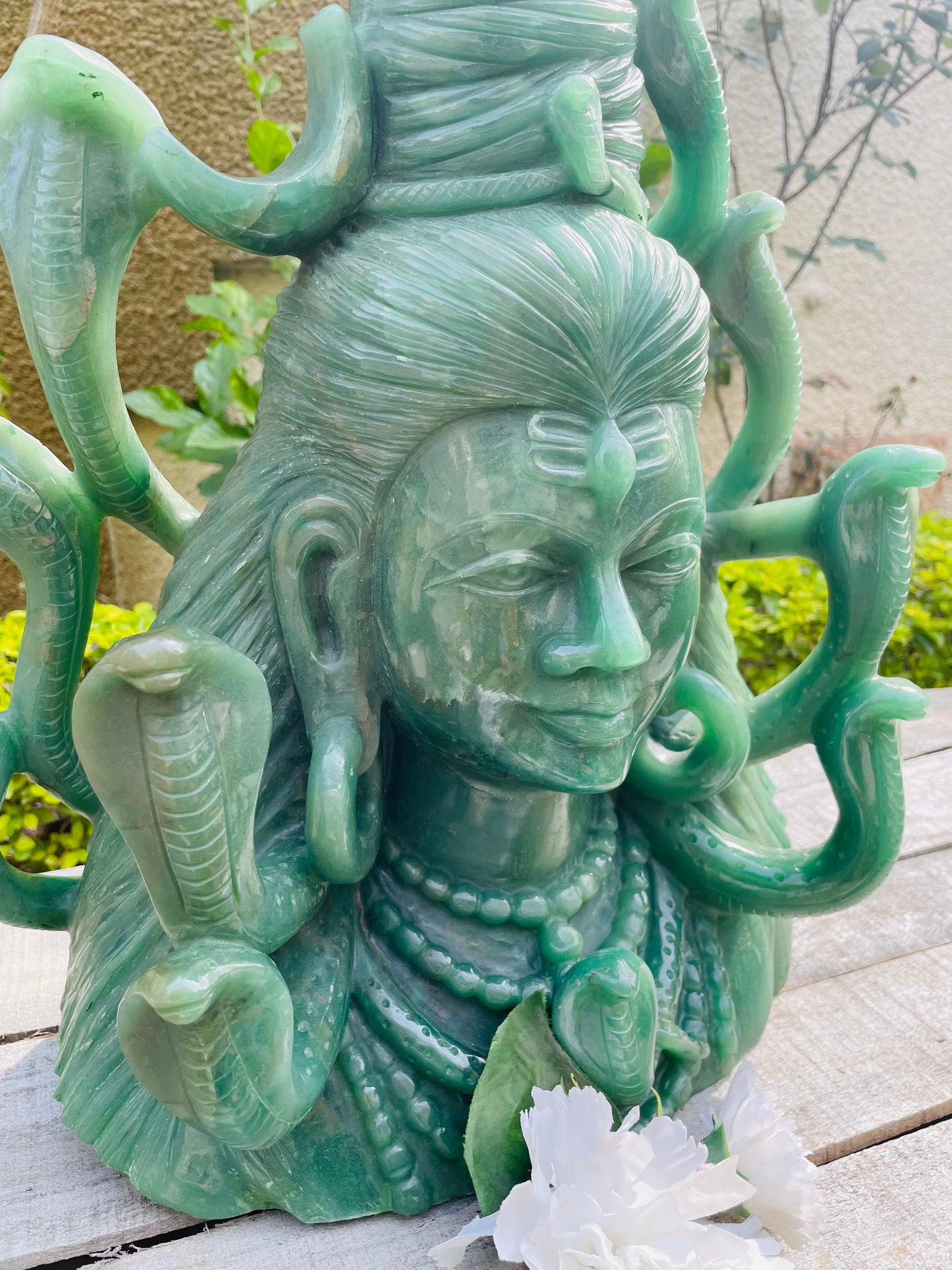 Shiva (Adiyogi) in Green Aventurine