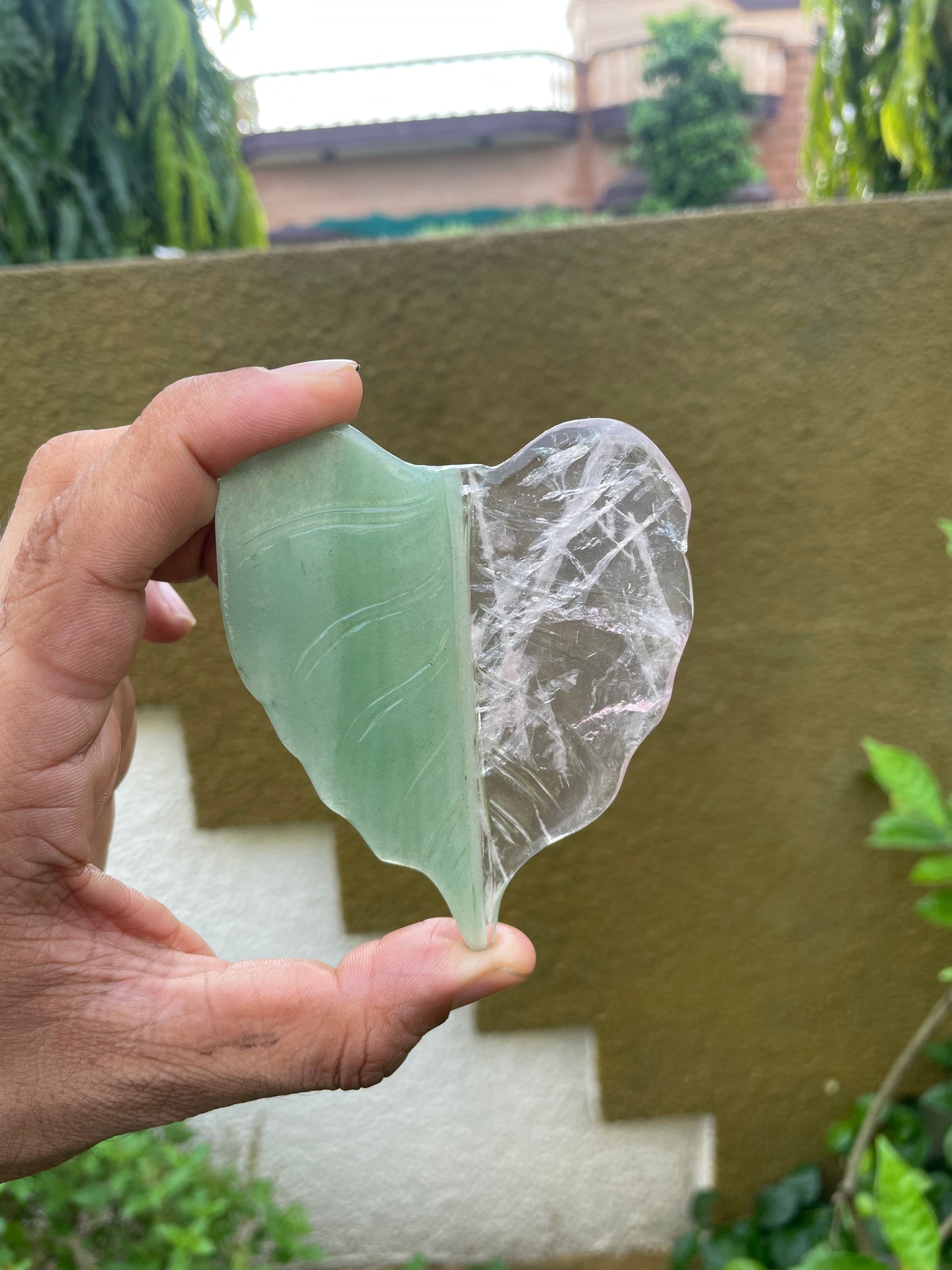 Rose and green Aventurine leaf