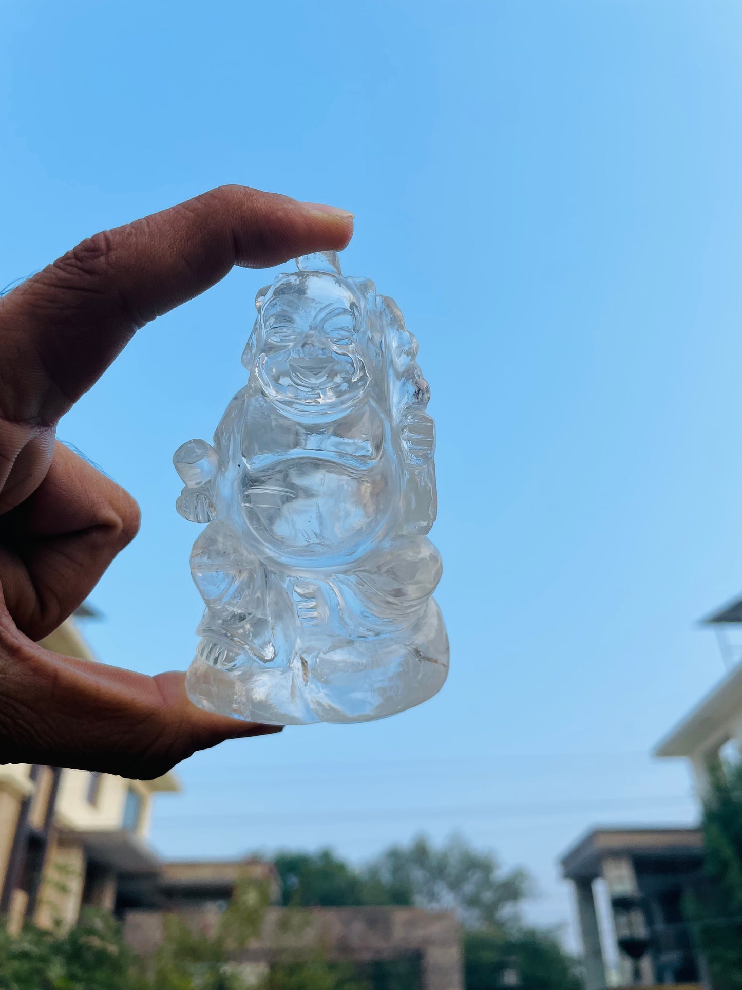 Clear quartz Laughing buddha