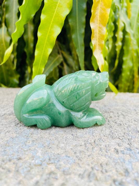 Green aventurine Lion