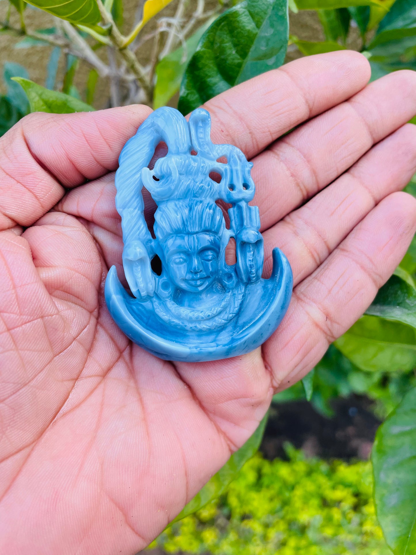 Blue Opal shiva head