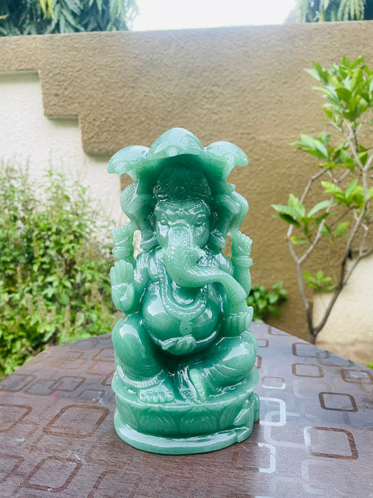 Ganesha in Green Aventurine