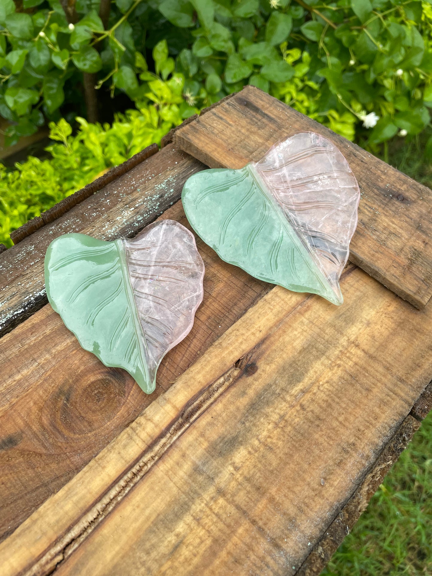 Rose and green Aventurine leaf