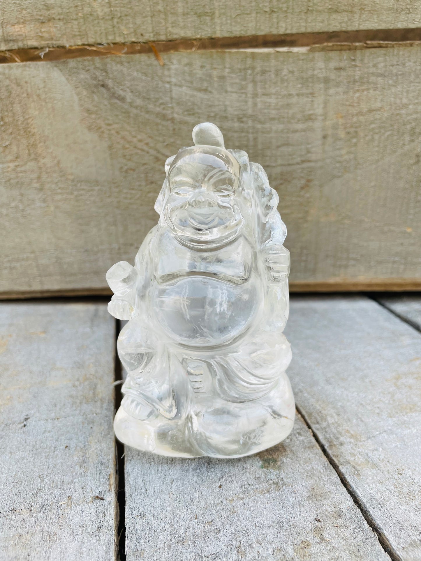 Clear quartz Laughing buddha