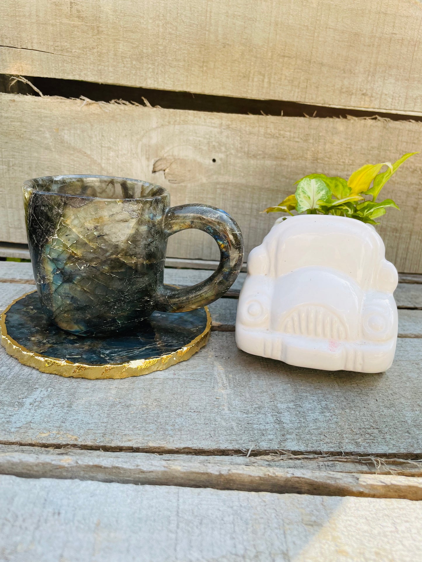 Labradorite mug and Coaster