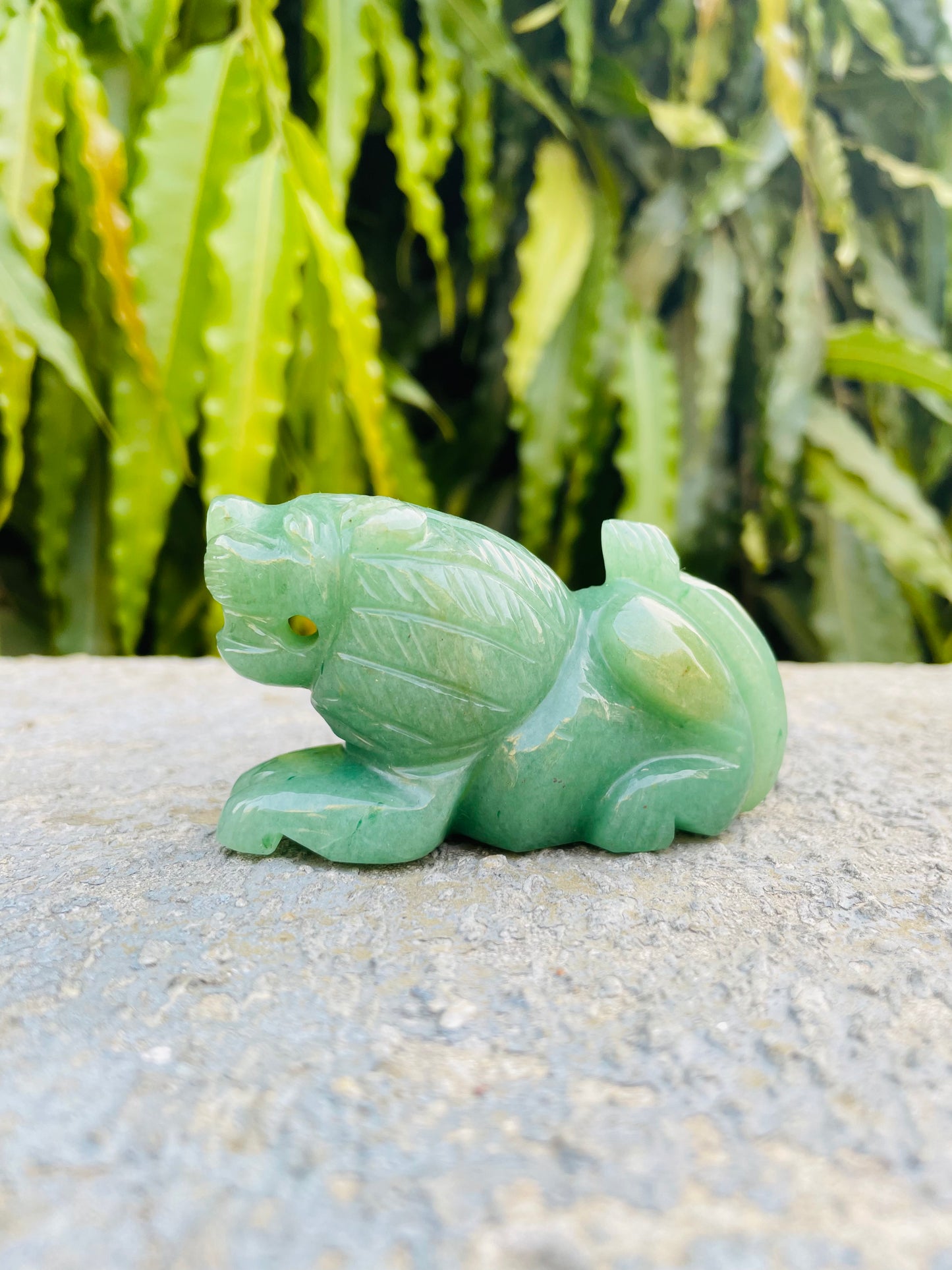 Green aventurine Lion