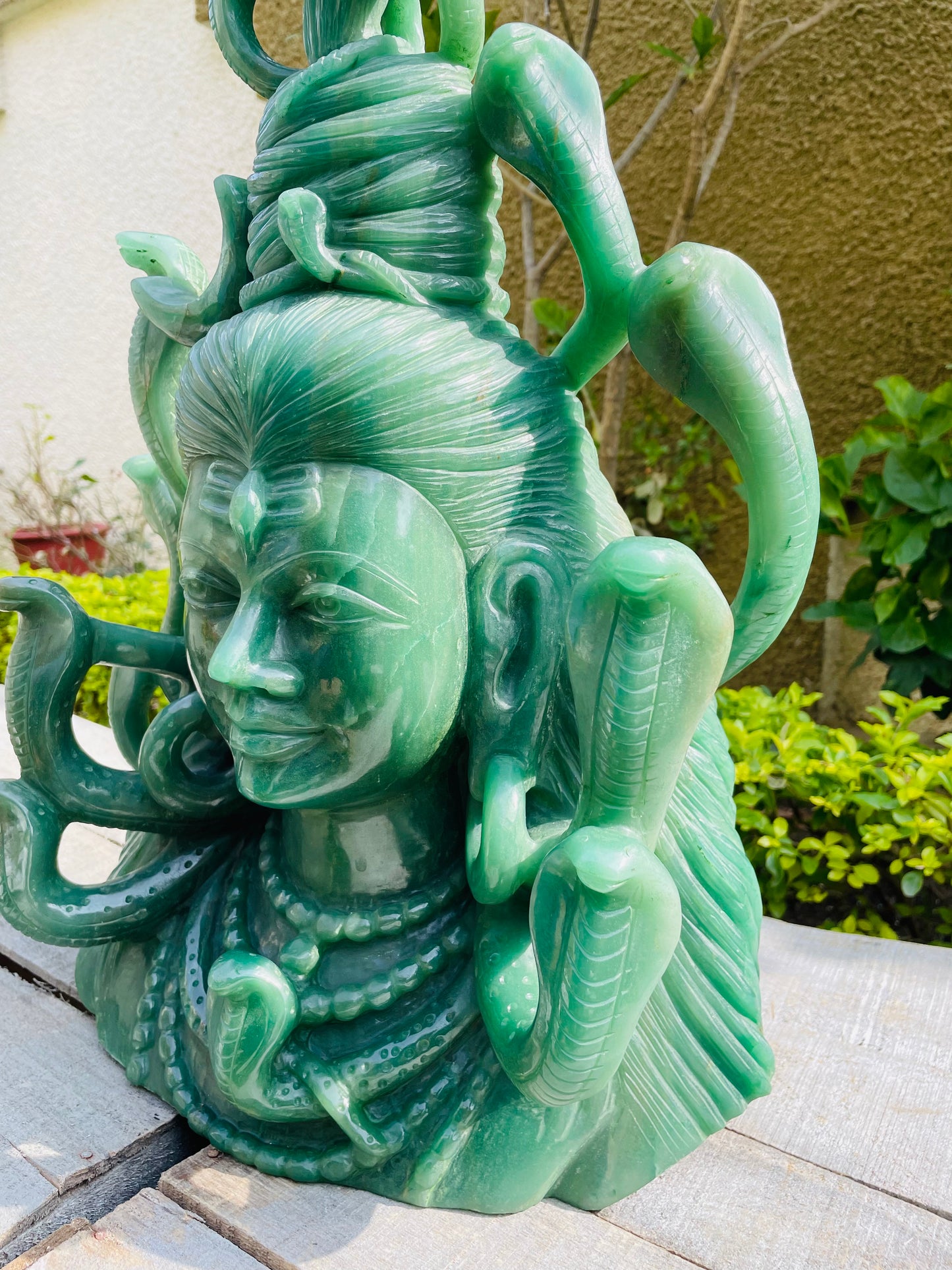 Shiva (Adiyogi) in Green Aventurine