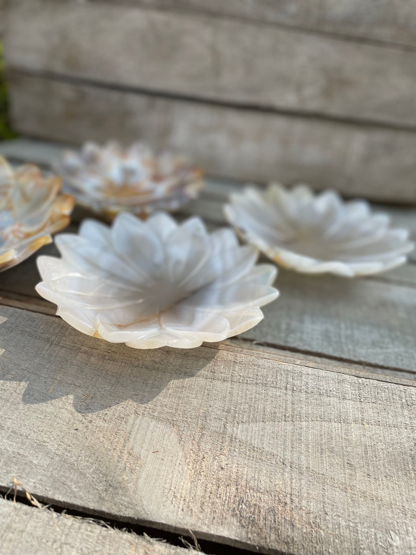 Carnelian bowls in lotus shape