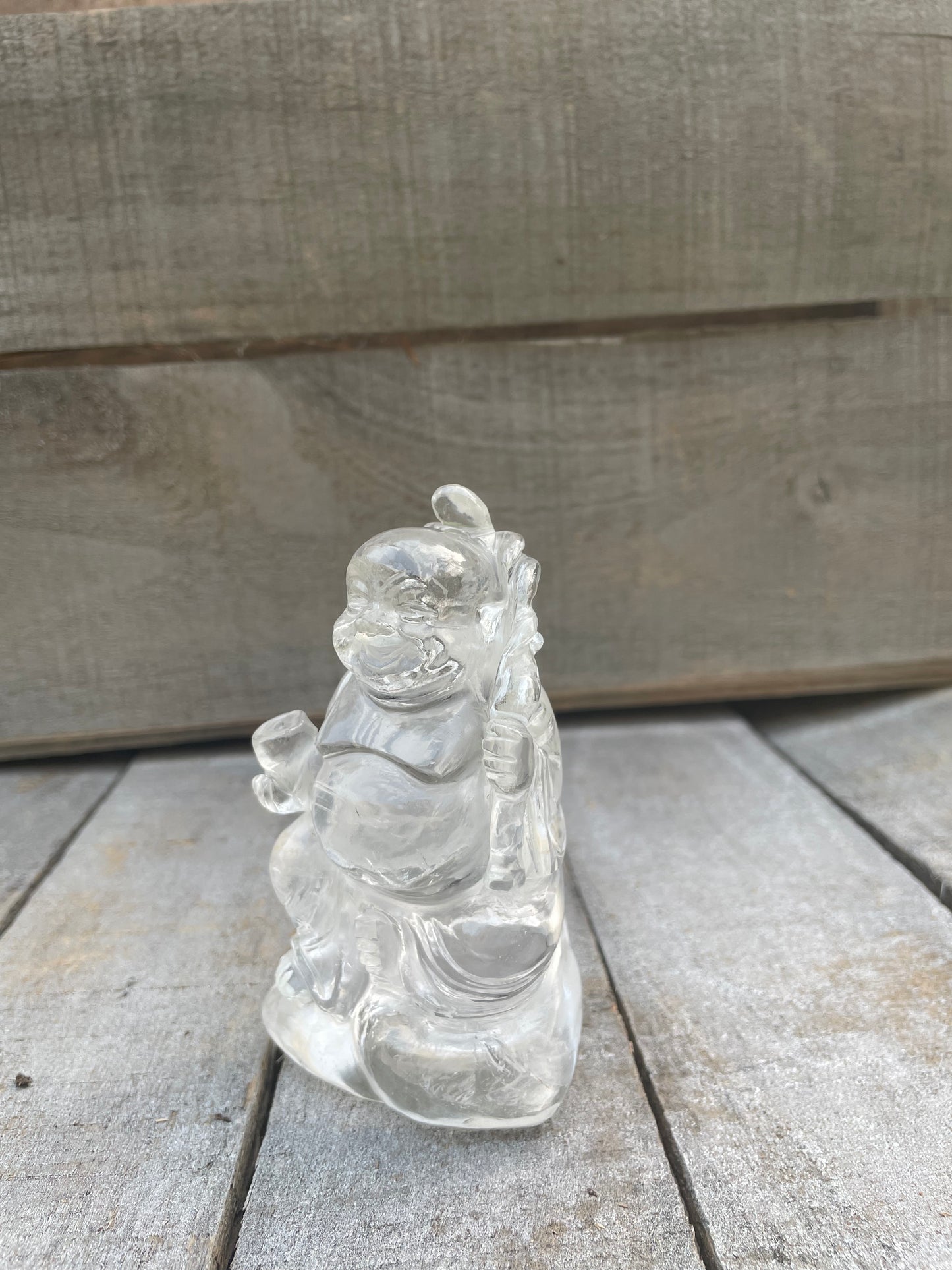 Clear quartz Laughing buddha