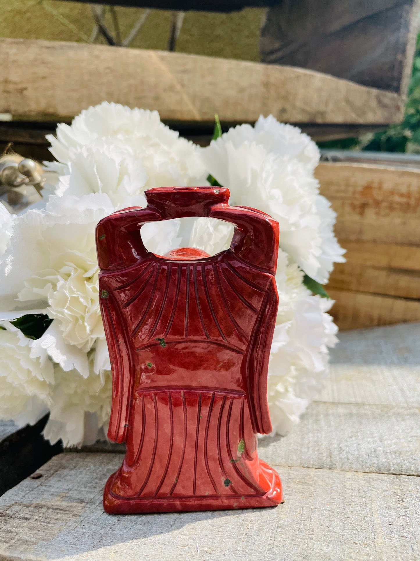 Laughing Buddha in Red Jasper