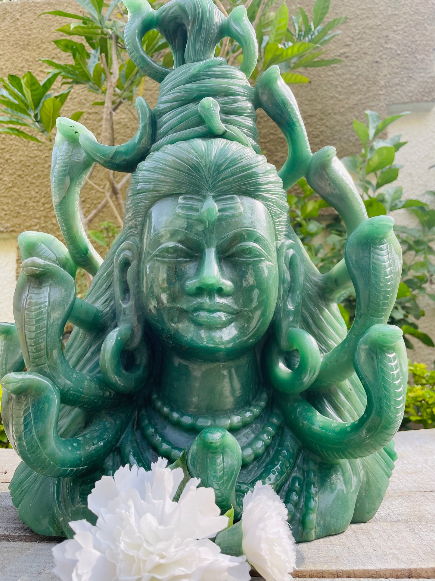 Shiva (Adiyogi) in Green Aventurine