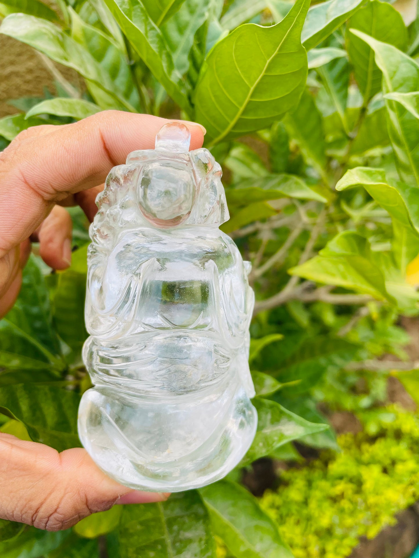 Clear quartz Laughing buddha