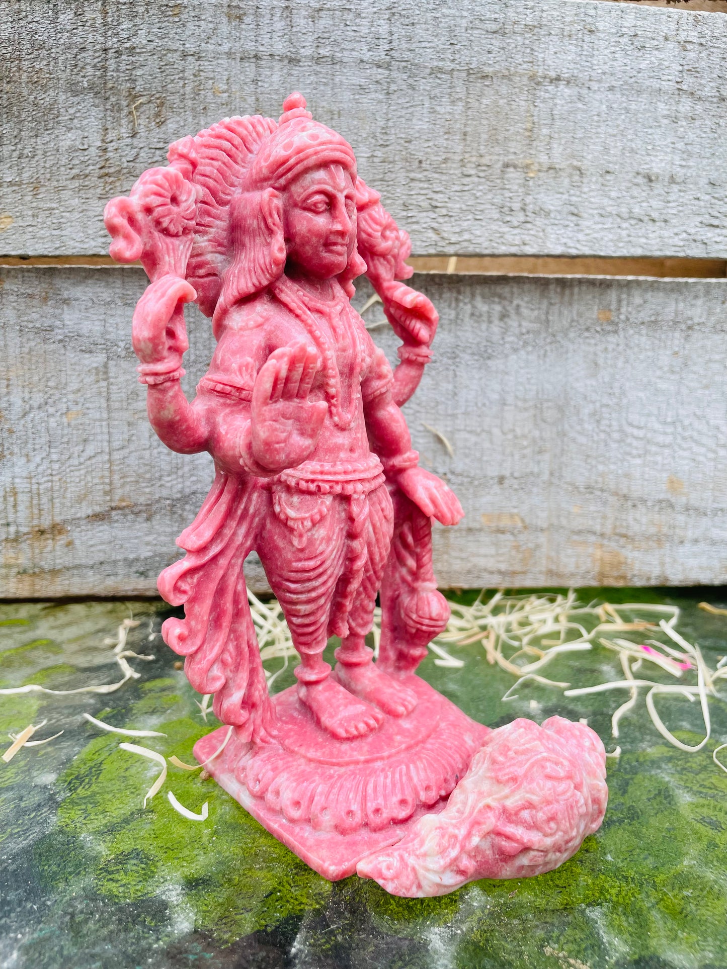 Lord Vishnu in Thulite Gemstone