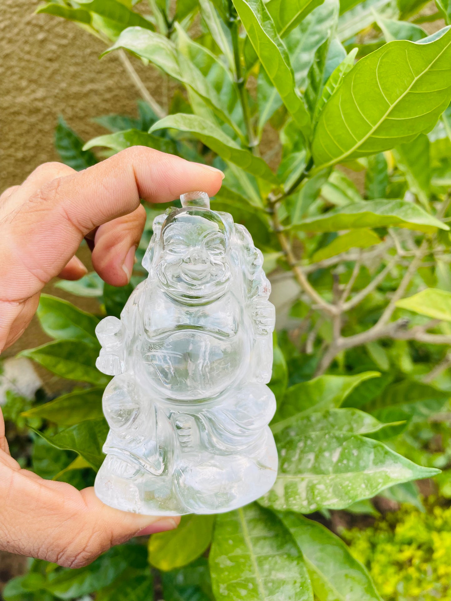 Clear quartz Laughing buddha