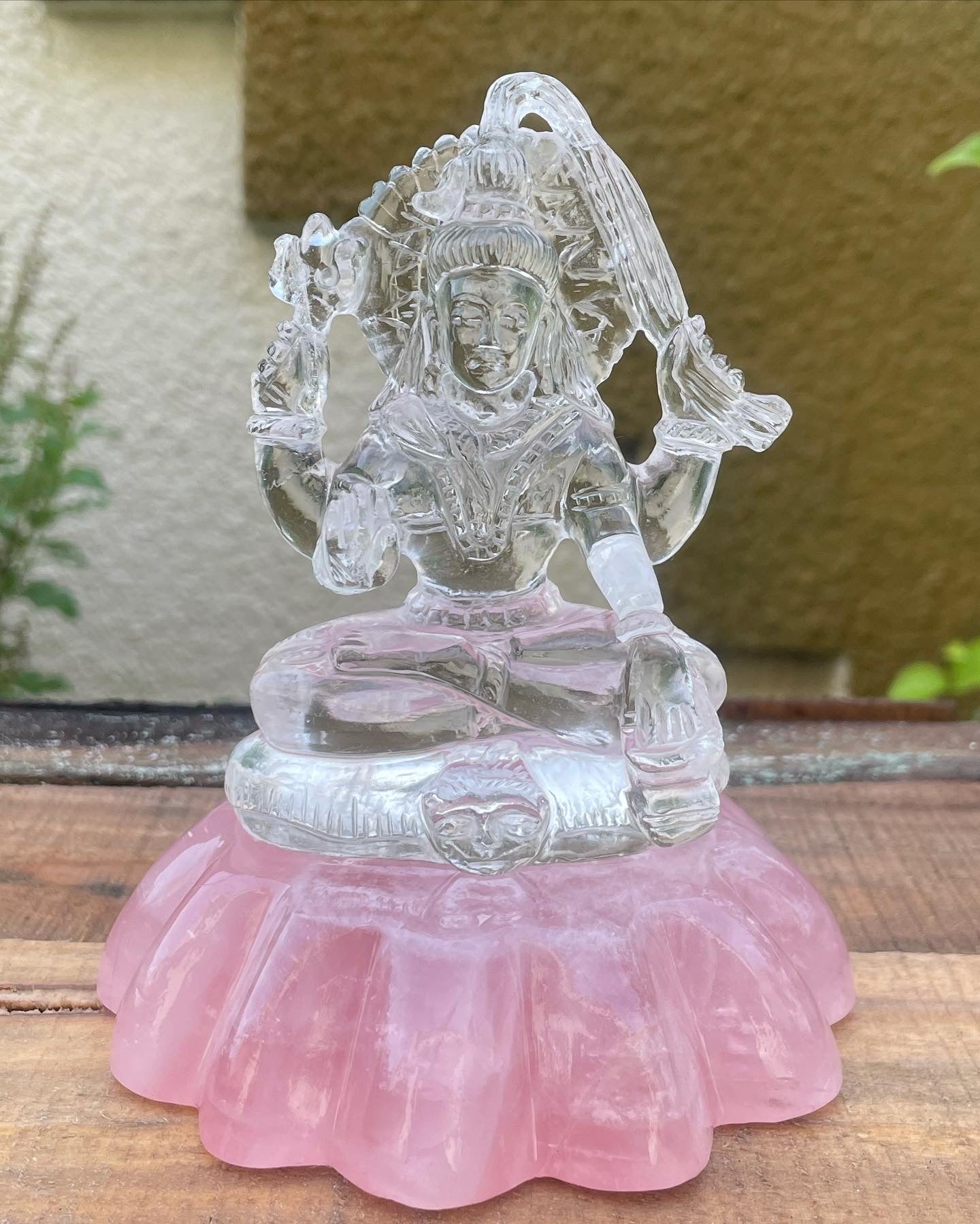 Shiva in clear quartz