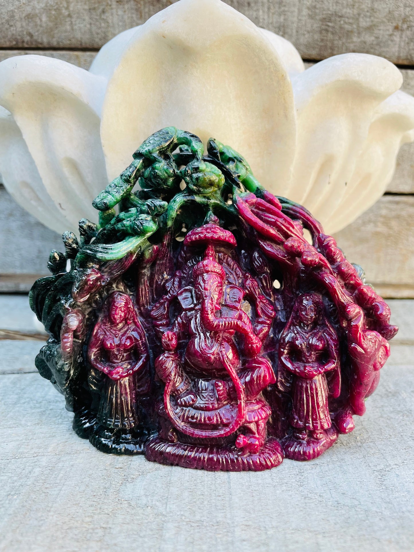 Ganesha in Ruby zoisite