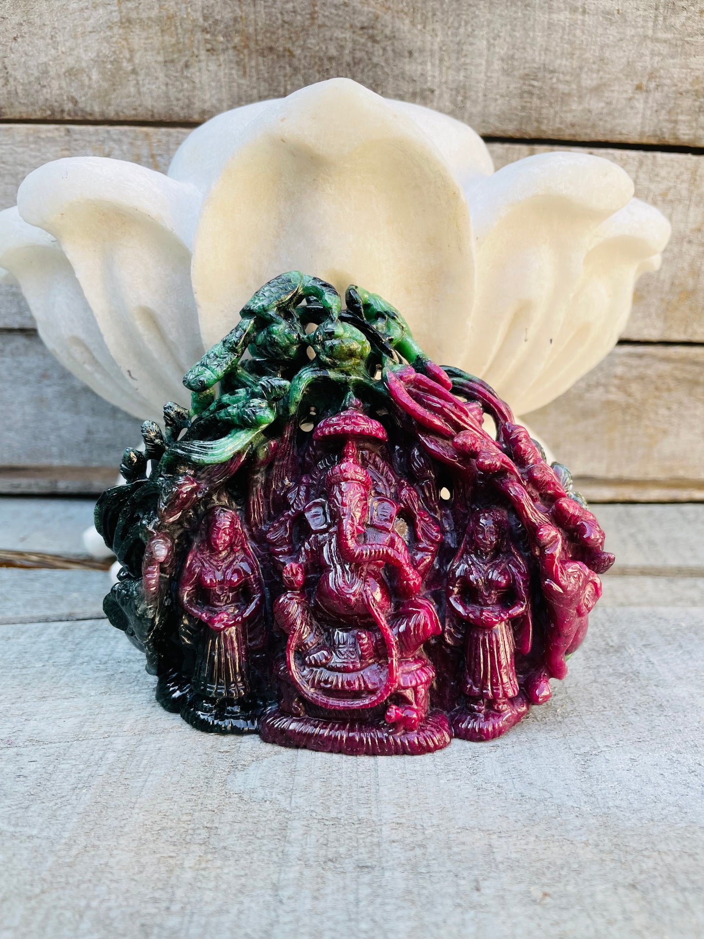 Ganesha in Ruby zoisite