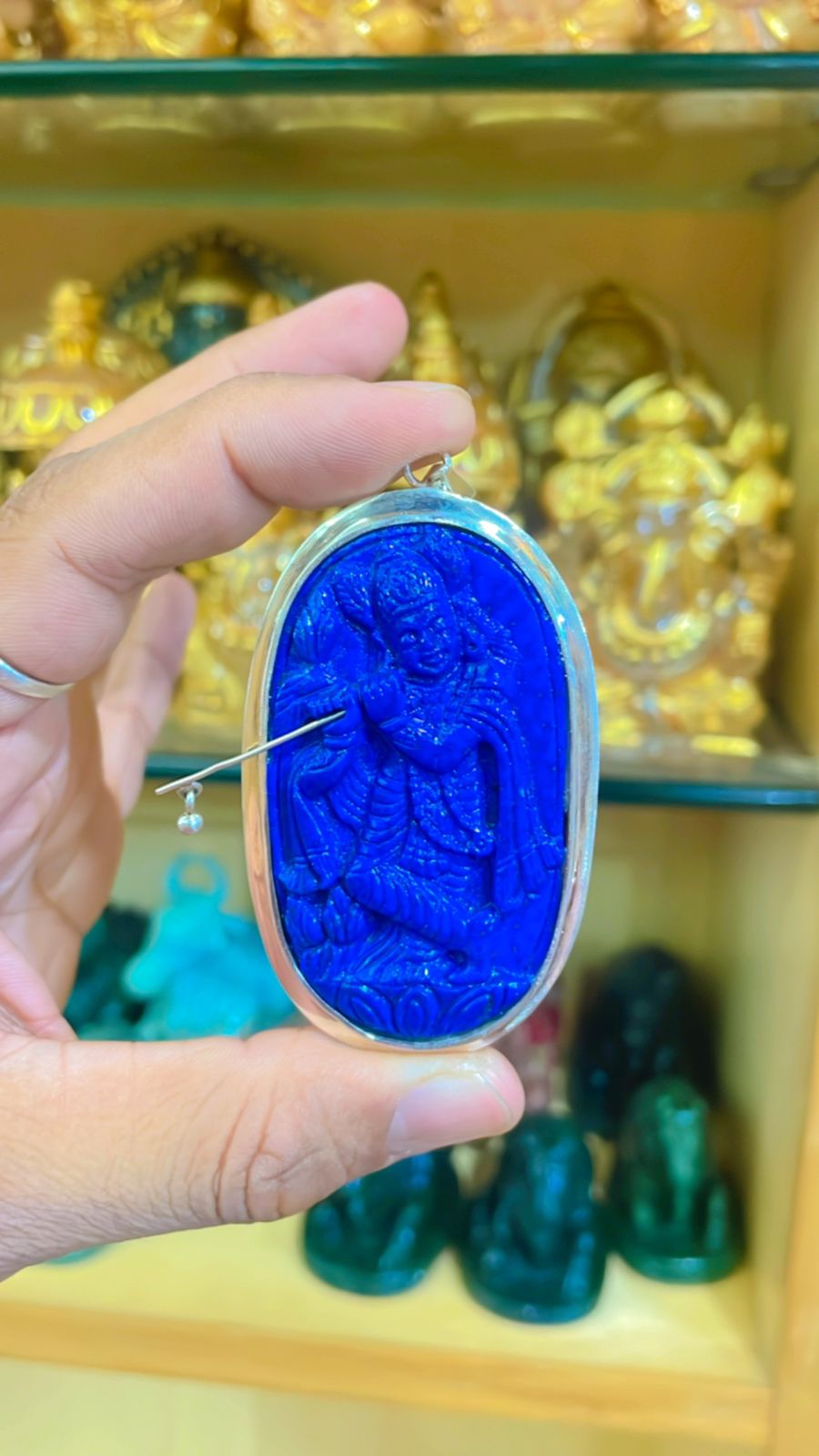 Coral parashnath and lapis Krishna