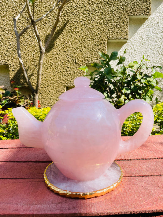 Rose quartz tea pot and cups