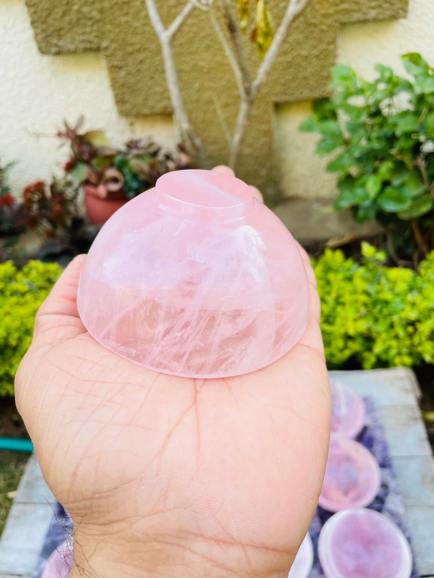 Rose quartz bowls