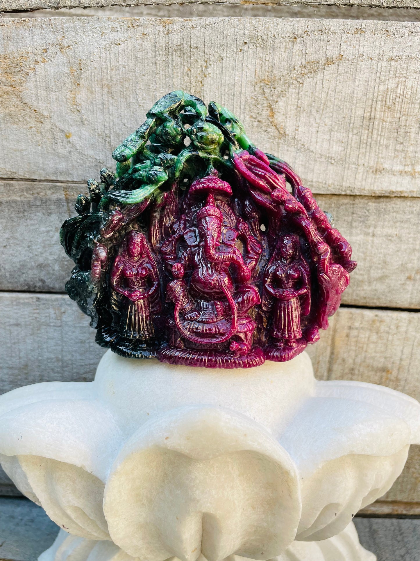 Ganesha in Ruby zoisite