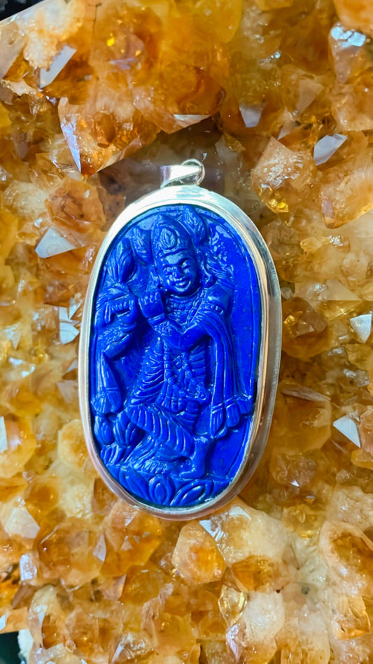 Citrine Laxmi & lapis Krishna