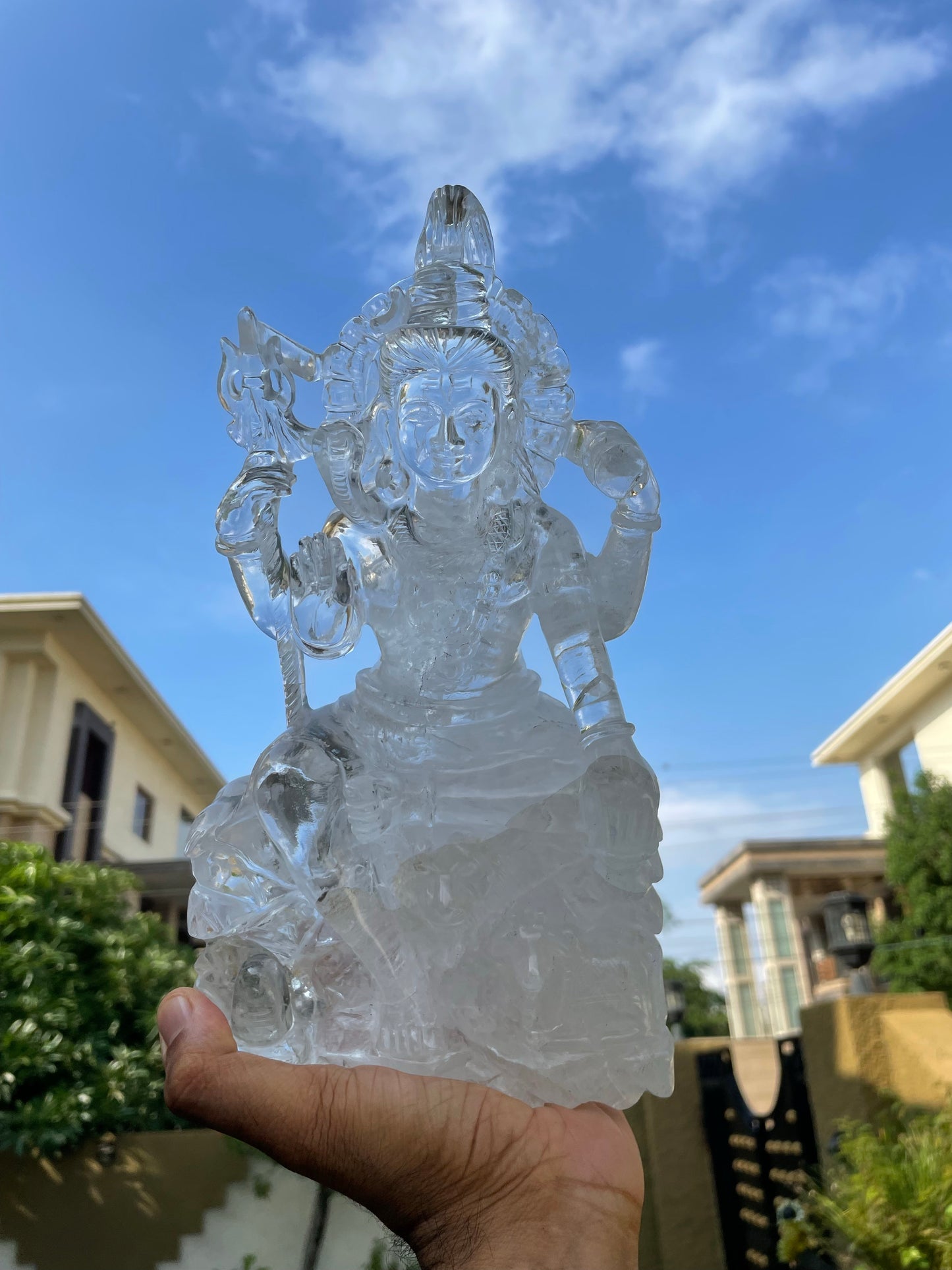 Clear quartz shiva